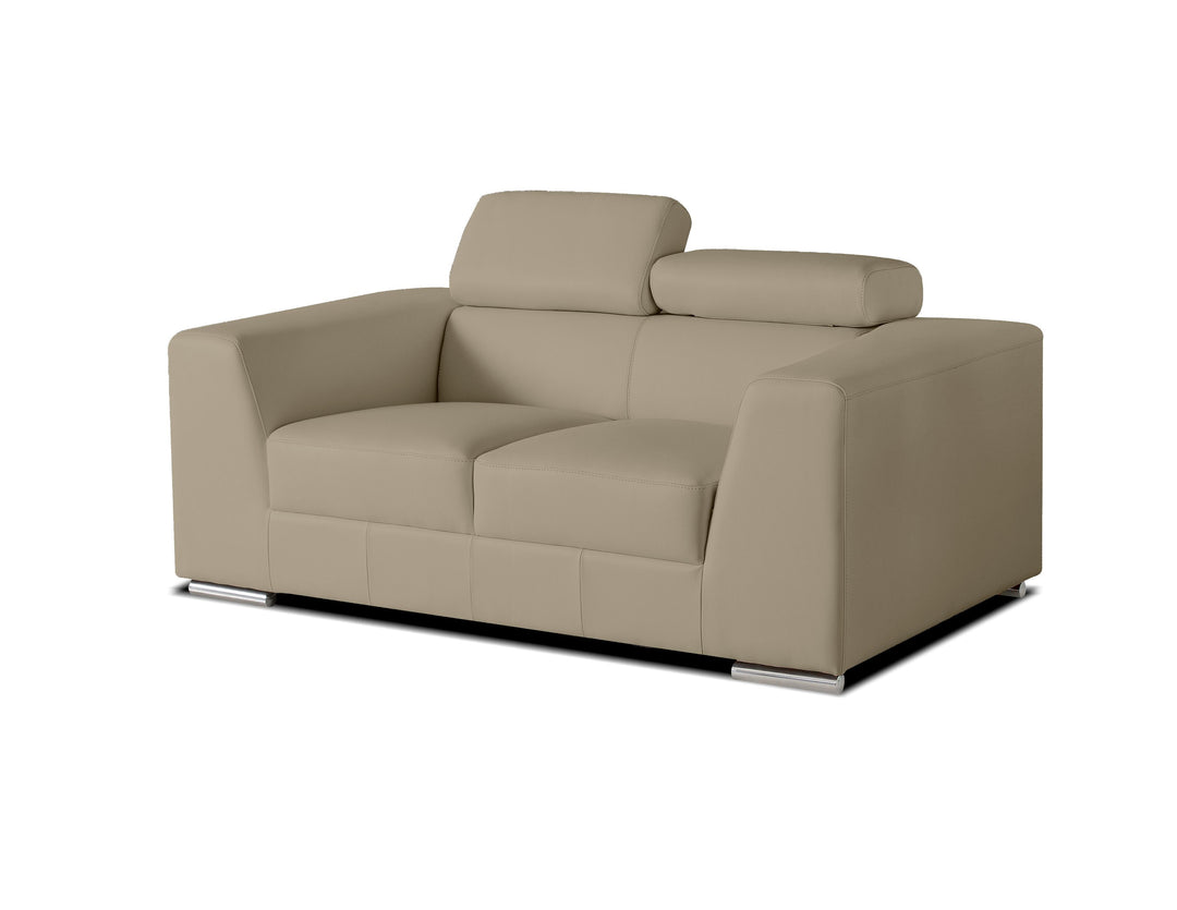 American Home Furniture | Mobital - ICON Loveseat Adjustable Headreat / Polished Steel Legs