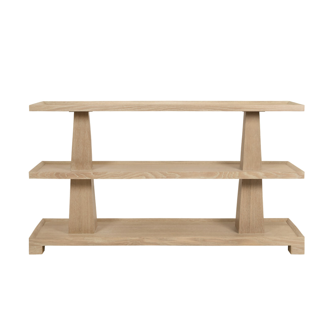 Three Tier Two Column Console In Cerused Oak - LOWEN CO