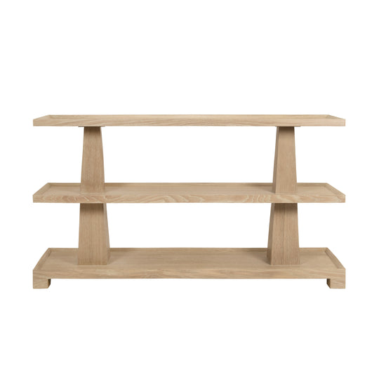 Three Tier Two Column Console In Cerused Oak - LOWEN CO