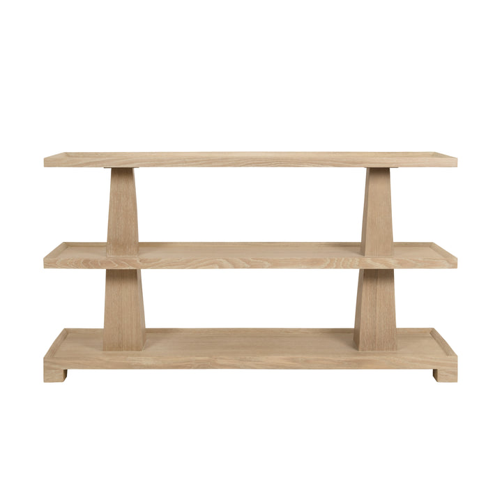 Three Tier Two Column Console In Cerused Oak - LOWEN CO