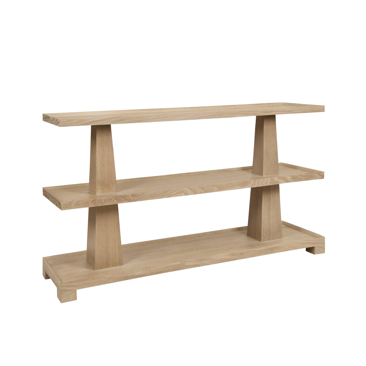Three Tier Two Column Console In Cerused Oak - LOWEN CO
