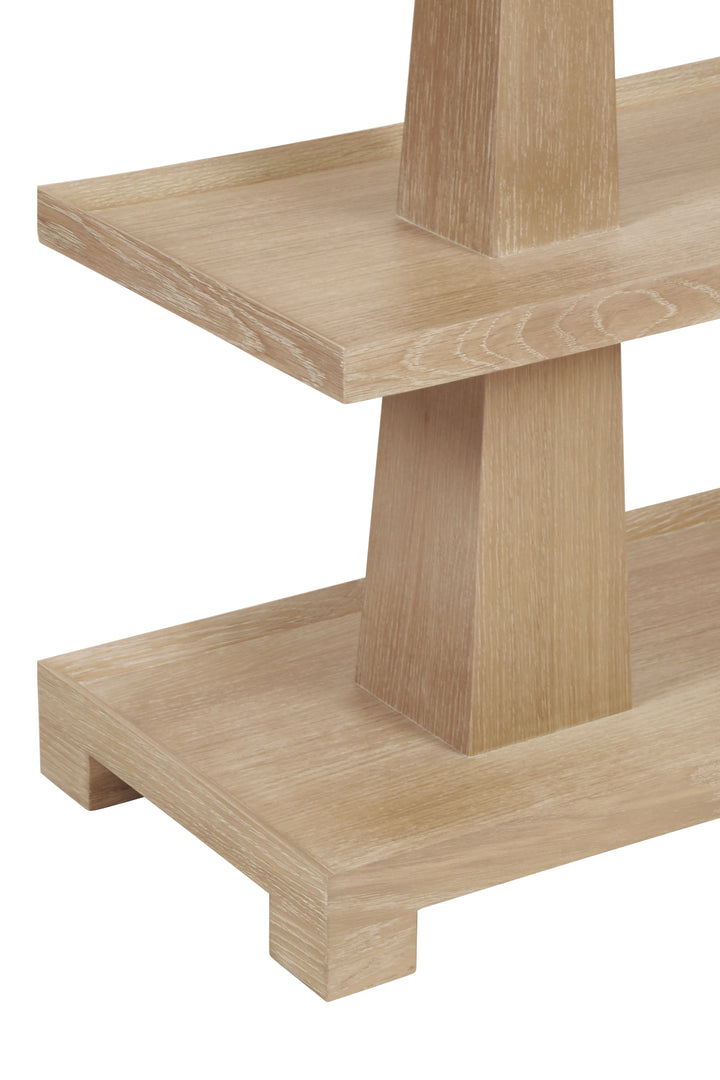 Three Tier Two Column Console In Cerused Oak - LOWEN CO