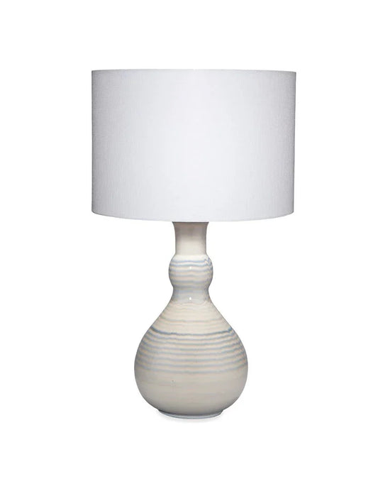 Jamie Young Droplet Ceramic Table Lamp with Linen Shade, Blue TABLE LAMPS