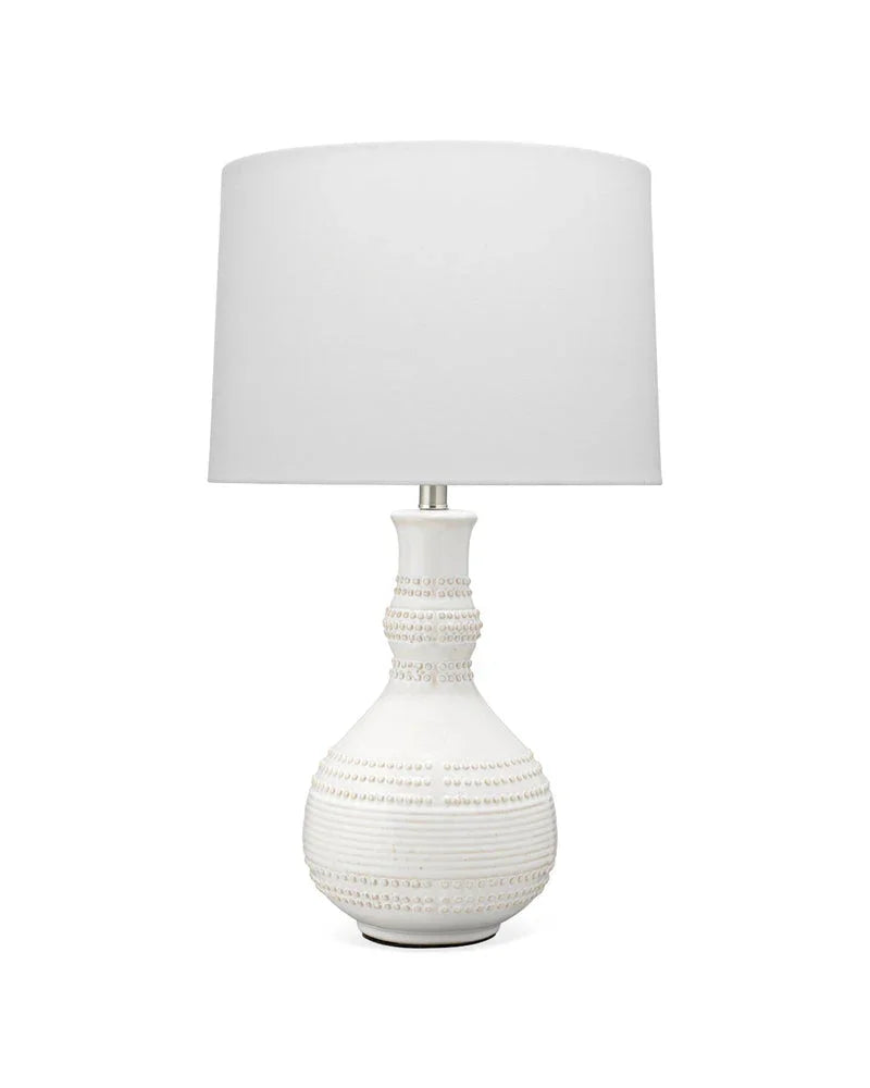 Droplet Ceramic Table Lamp, White - AmericanHomeFurniture