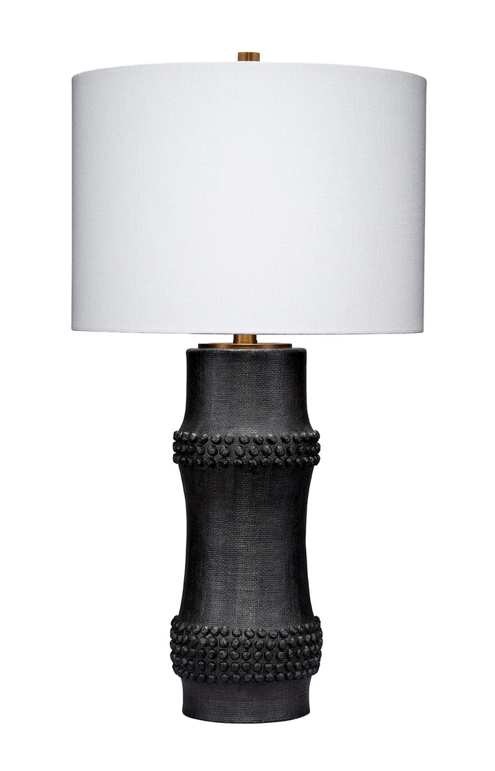 Rail Polyresin Table Lamp with Linen Shade - AmericanHomeFurniture