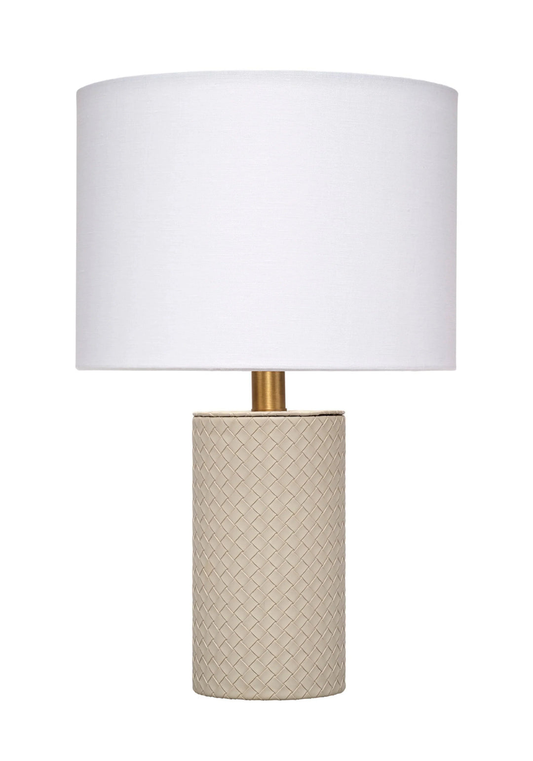 Roman Leather Table Lamp with Linen Shade