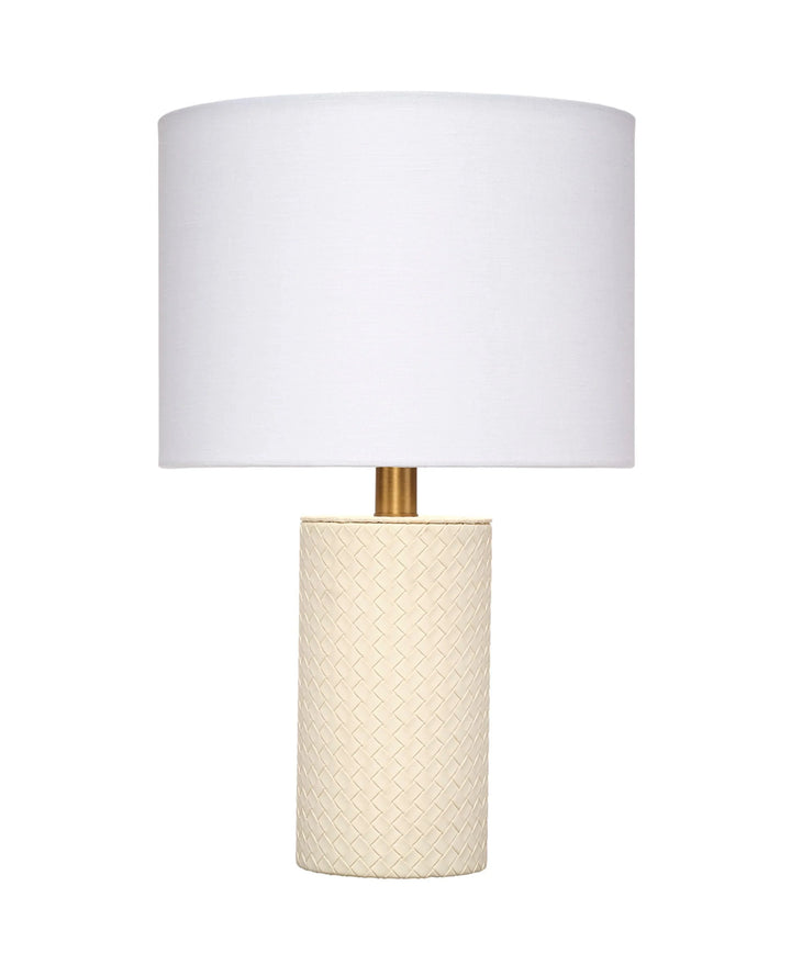 Roman Leather Table Lamp with Linen Shade