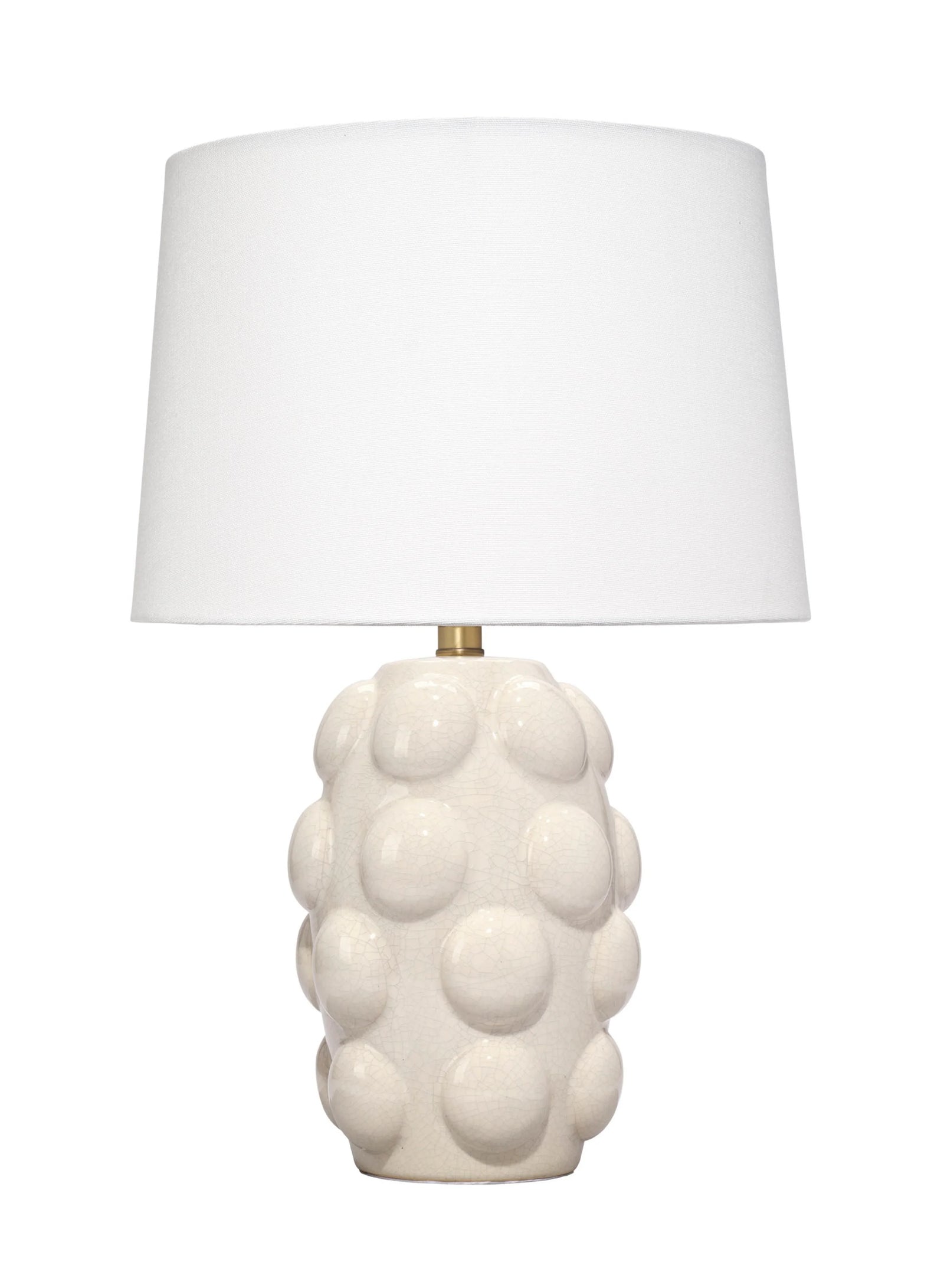 Jamie Young Silas Ceramic Table Lamp with Linen Shade TABLE LAMPS