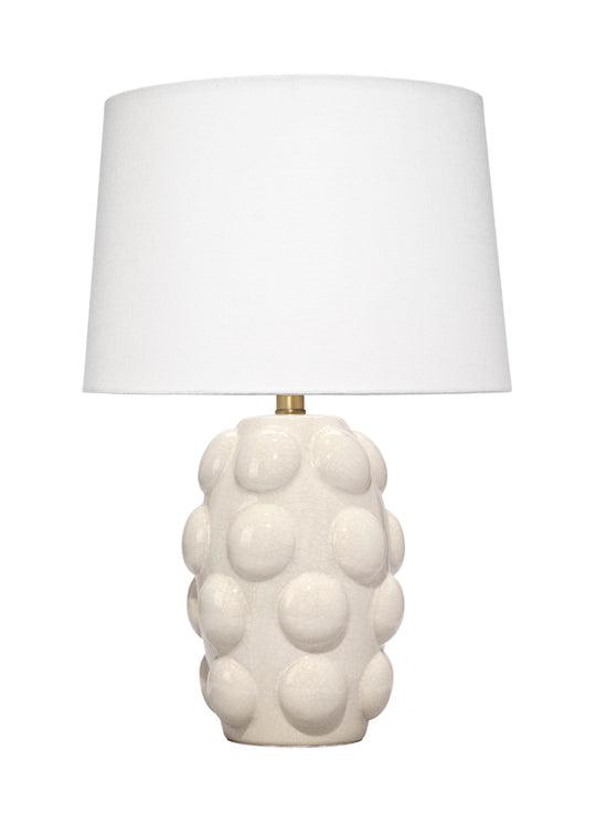 Jamie Young Silas Ceramic Table Lamp with Linen Shade TABLE LAMPS