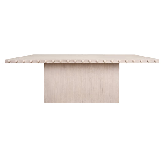 Rectangle Dining Table With Studded Edge Top And Tapered Base In White Oak - LUCIAN RT WO