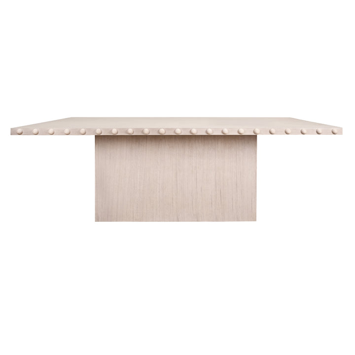 Rectangle Dining Table With Studded Edge Top And Tapered Base In White Oak - LUCIAN RT WO