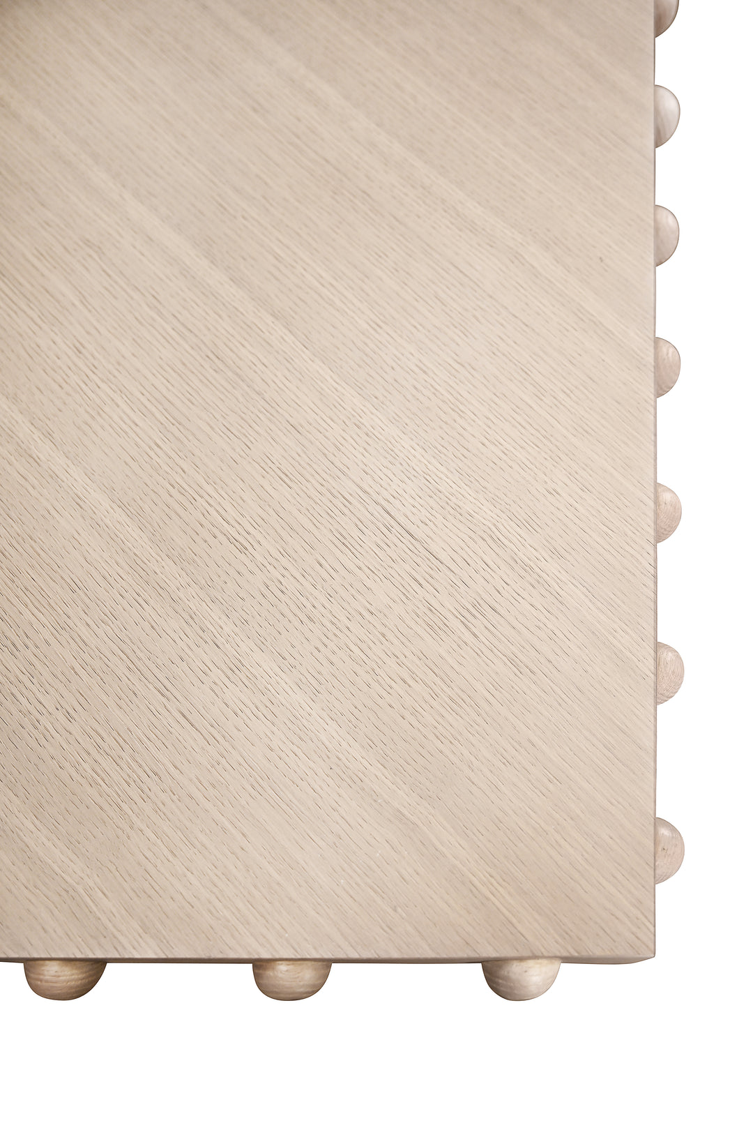 Rectangle Dining Table With Studded Edge Top And Tapered Base In White Oak - LUCIAN RT WO