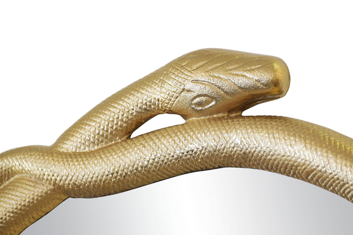 Entangled Snake Frame Round Mirror In Gold - LUCIUS