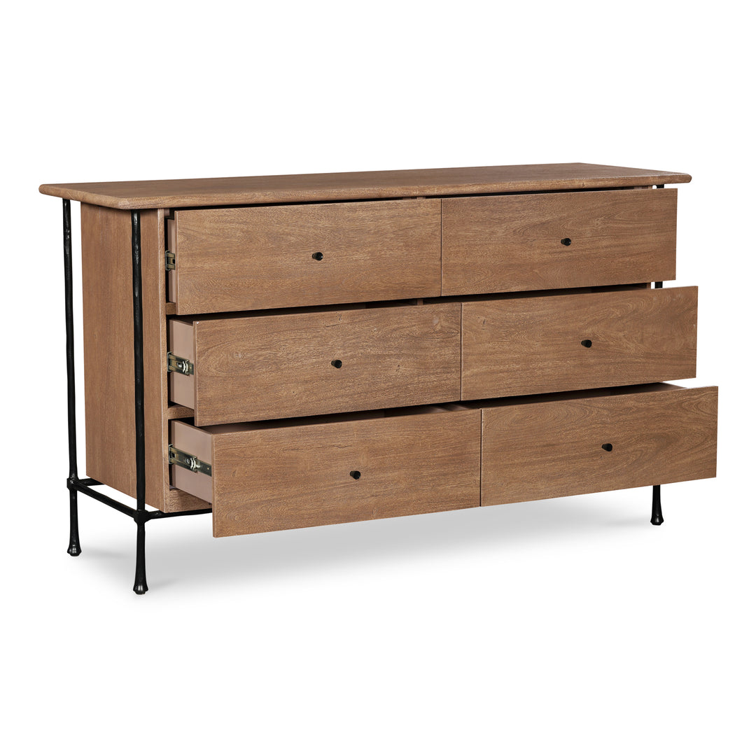 American Home Furniture Moe's Home Collection Rene 6 Drawer Dresser