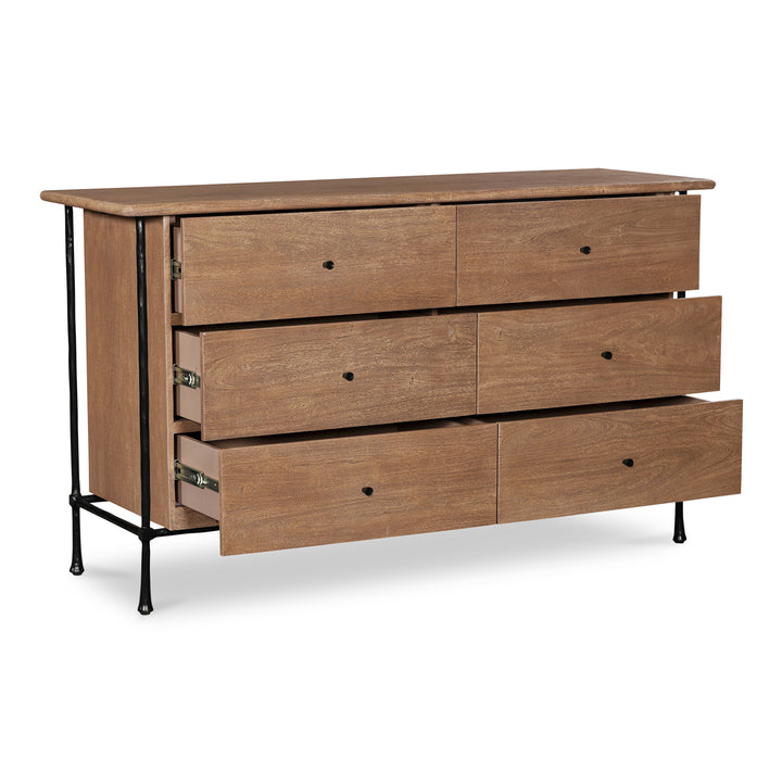 American Home Furniture Moe's Home Collection Rene 6 Drawer Dresser