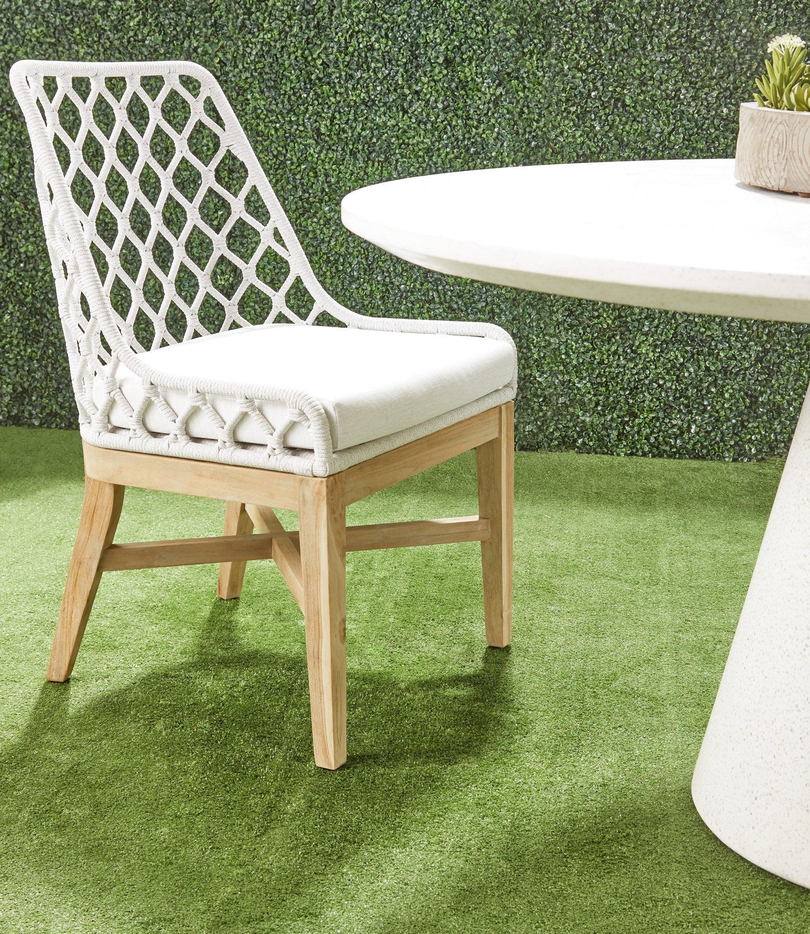 Essentials For Living - Lattis Outdoor Dining Chair - 6803.WHT/WHT/GT | American Home Furniture