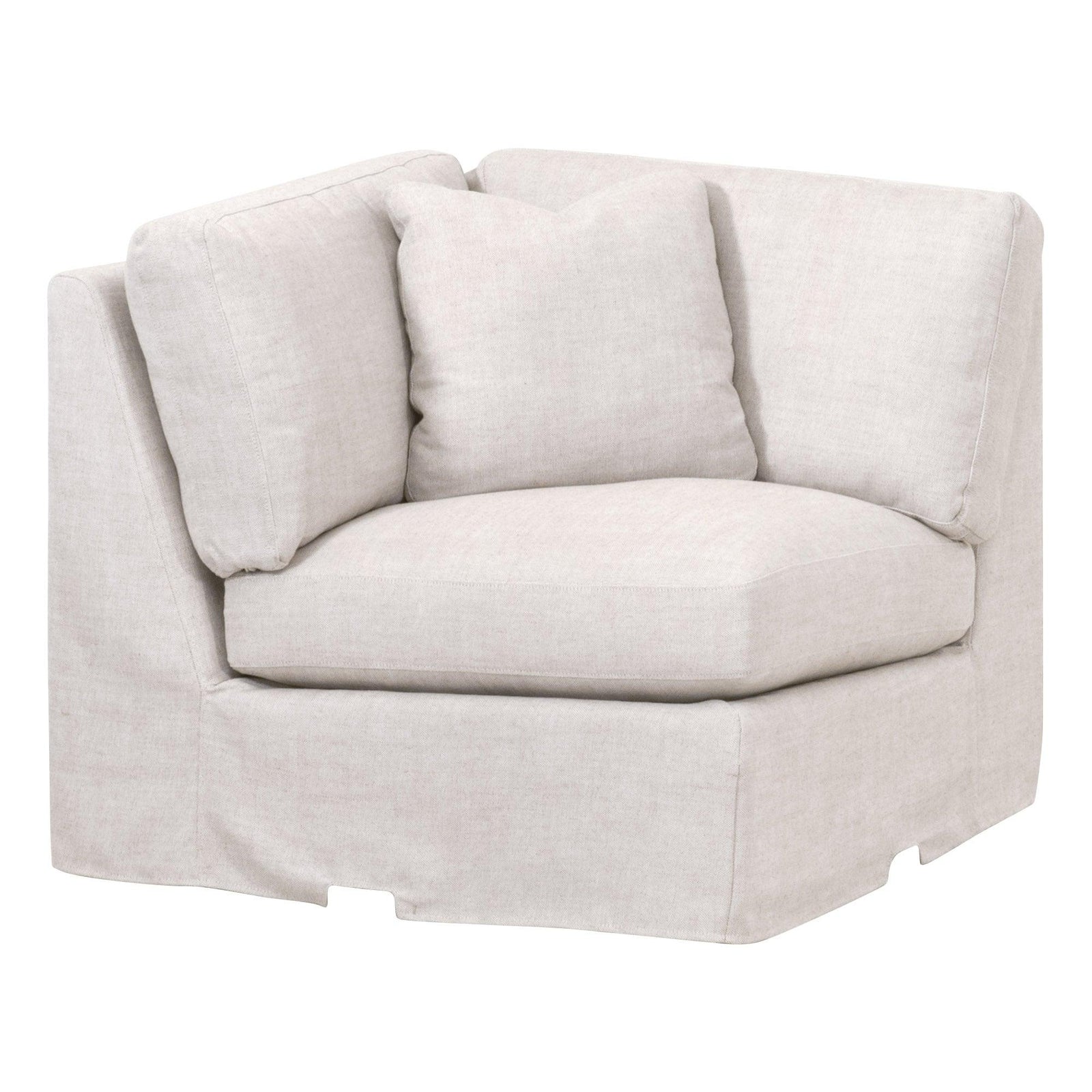 Essentials For Living - Lena Modular Slipcover Corner Chair - 6603-CRN.BISQ | American Home Furniture