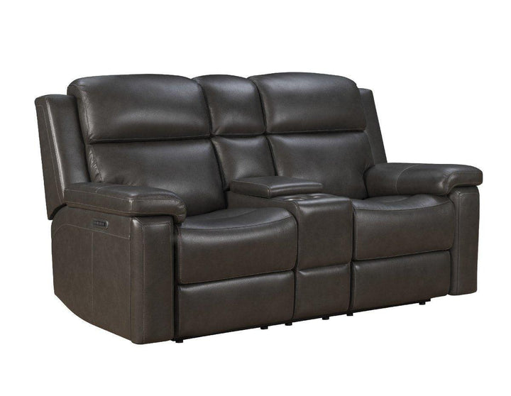 Leon Power Reclining Console Loveseat - AmericanHomeFurniture