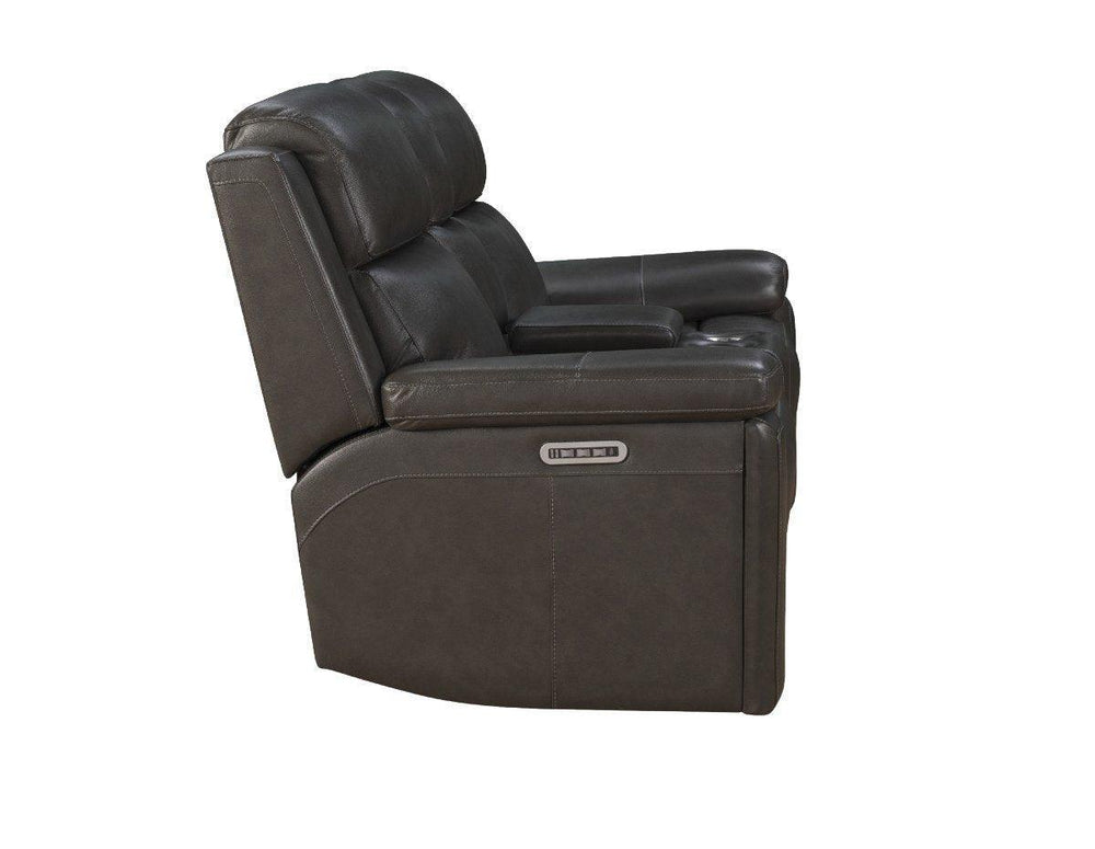 Leon Power Reclining Console Loveseat - AmericanHomeFurniture