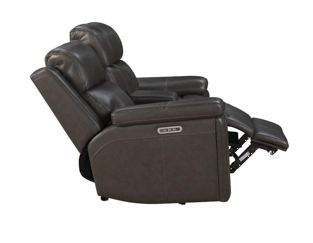 Leon Power Reclining Console Loveseat - AmericanHomeFurniture