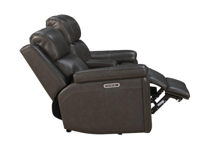 Leon Power Reclining Console Loveseat - AmericanHomeFurniture
