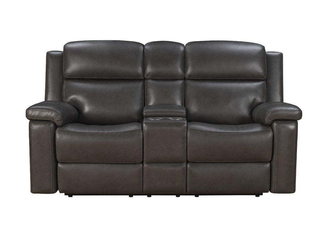 Leon Power Reclining Console Loveseat - AmericanHomeFurniture