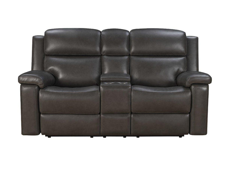 Leon Power Reclining Console Loveseat - AmericanHomeFurniture