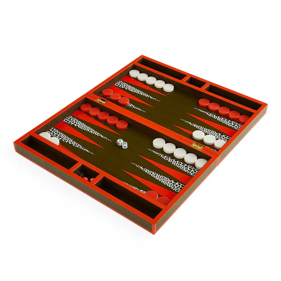 Jonathan Adler Leopard Backgammon Set TABLETOP GAMES
