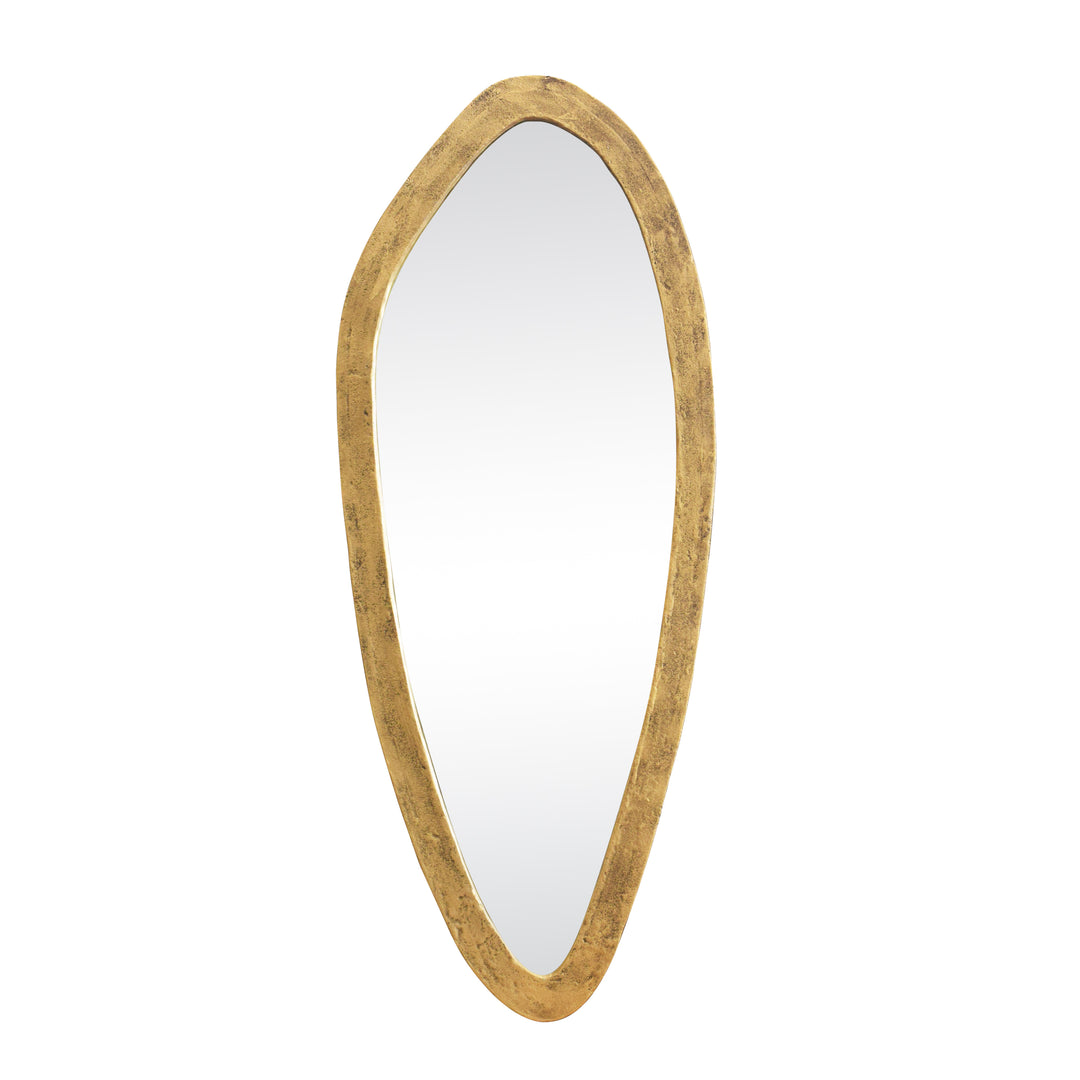 Organic Oval Shaped Mirror In Brass Finish - MACY