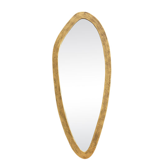 Organic Oval Shaped Mirror In Brass Finish - MACY