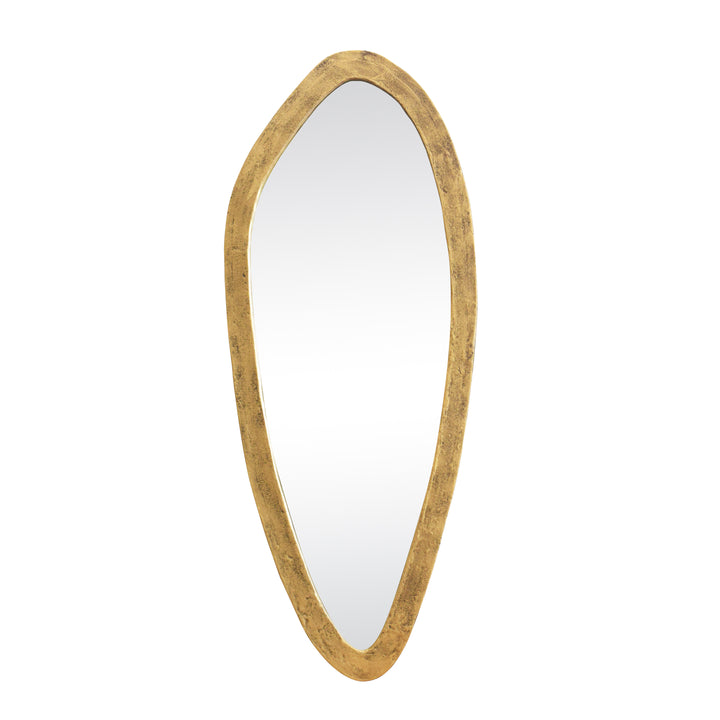 Organic Oval Shaped Mirror In Brass Finish - MACY