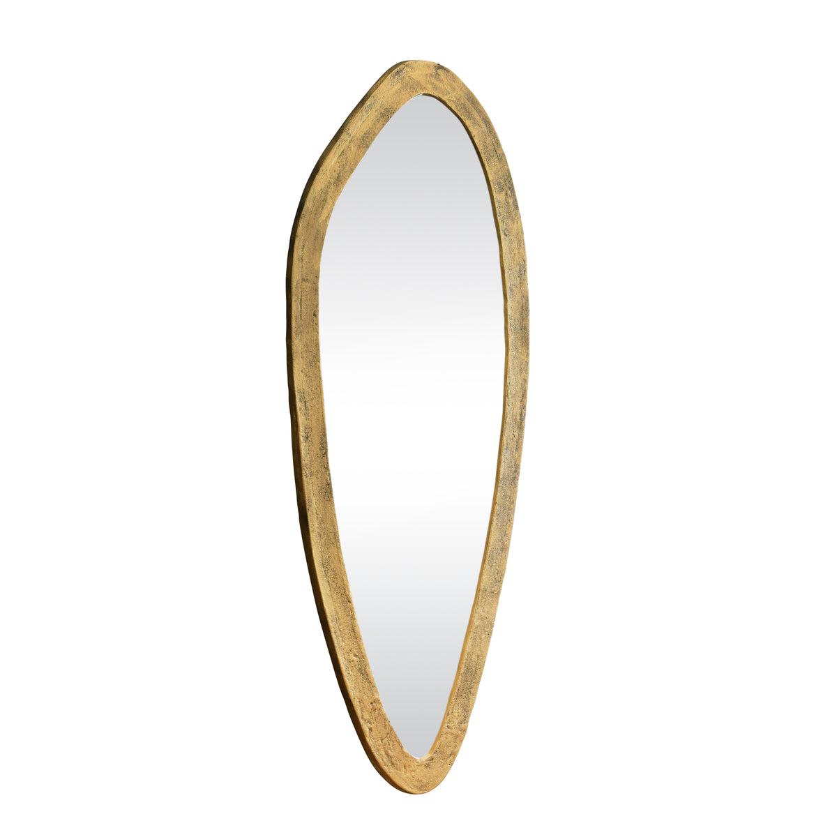 Organic Oval Shaped Mirror In Brass Finish - MACY