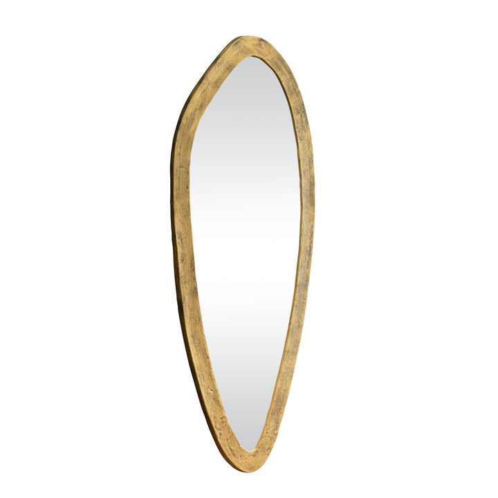 Organic Oval Shaped Mirror In Brass Finish - MACY
