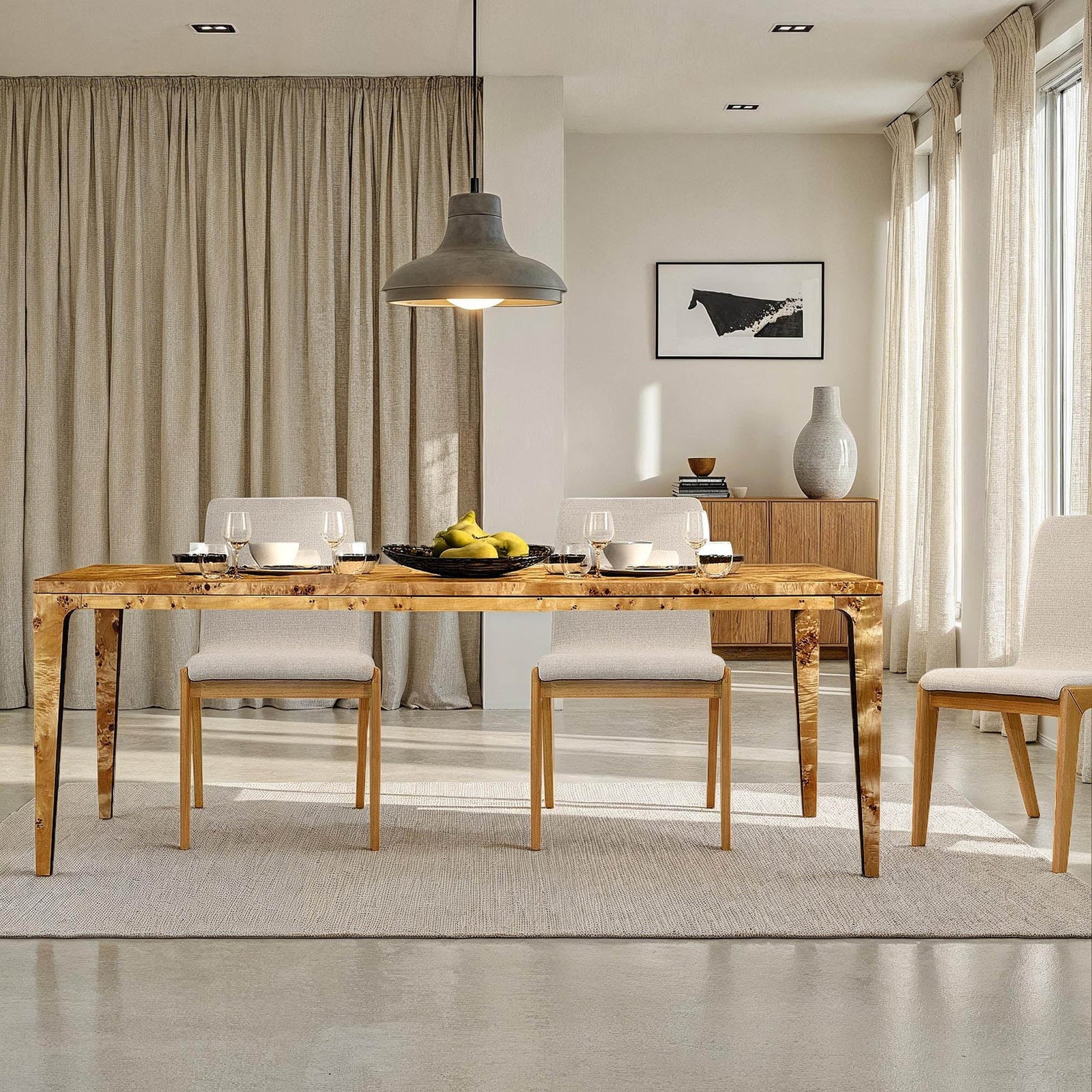 Mappa Large Dining Table - Light Burl