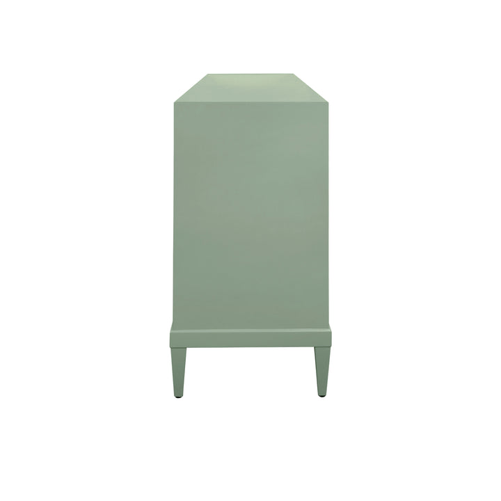 Four Door Buffet With Brass Mesh Grill Door Fronts In Green Lacquer - MARCELLA GR