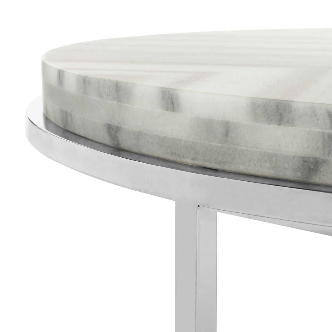 American Home Furniture Safavieh Couture Adeline Round Marble Cocktail Table