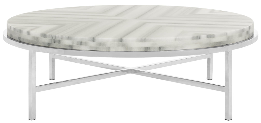 American Home Furniture Safavieh Couture Adeline Round Marble Cocktail Table