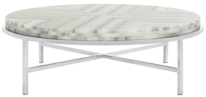 American Home Furniture Safavieh Couture Adeline Round Marble Cocktail Table