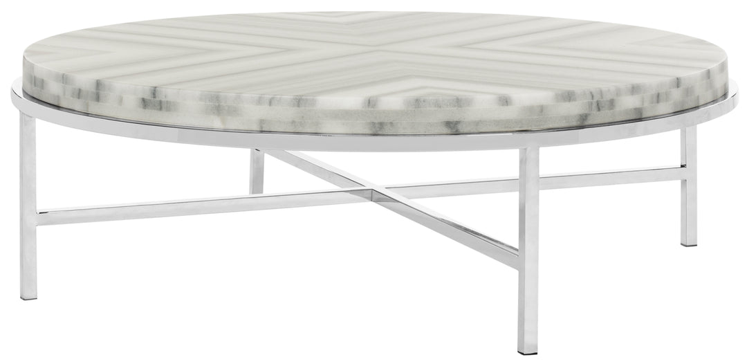 American Home Furniture Safavieh Couture Adeline Round Marble Cocktail Table