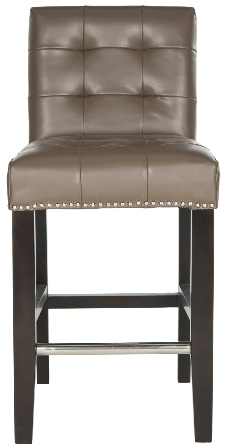 Thompson 23.9" Leather Counter Stool W/ Silver Nailheads