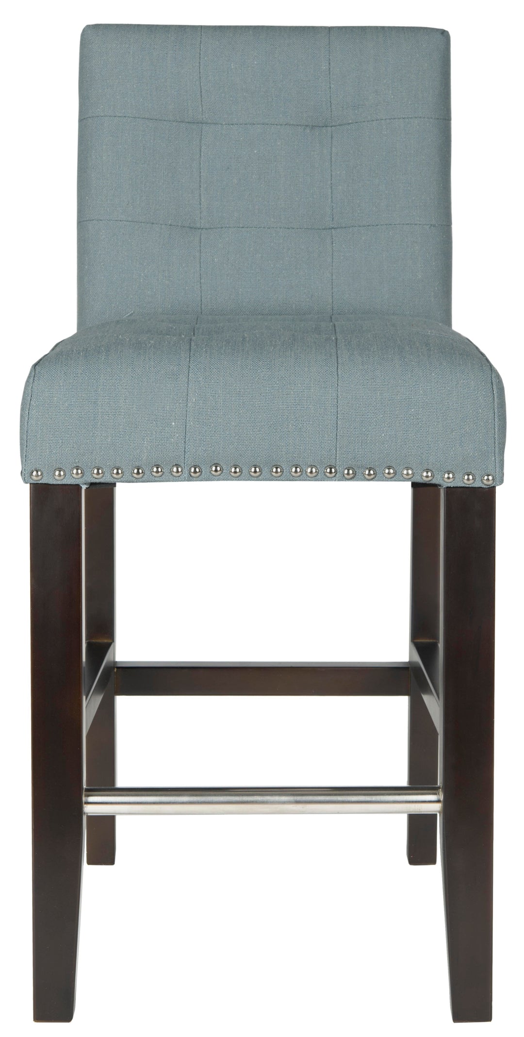 Thompson 23.9" Linen Counter Stool W/ Silver Nailheads