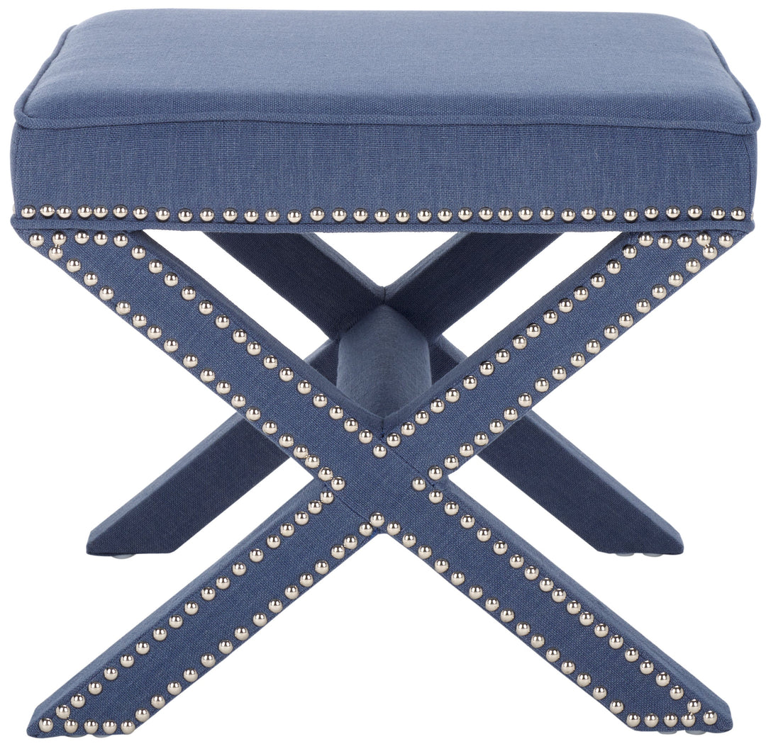 Palmer Ottoman   Silver Nail Heads - AmericanHomeFurniture