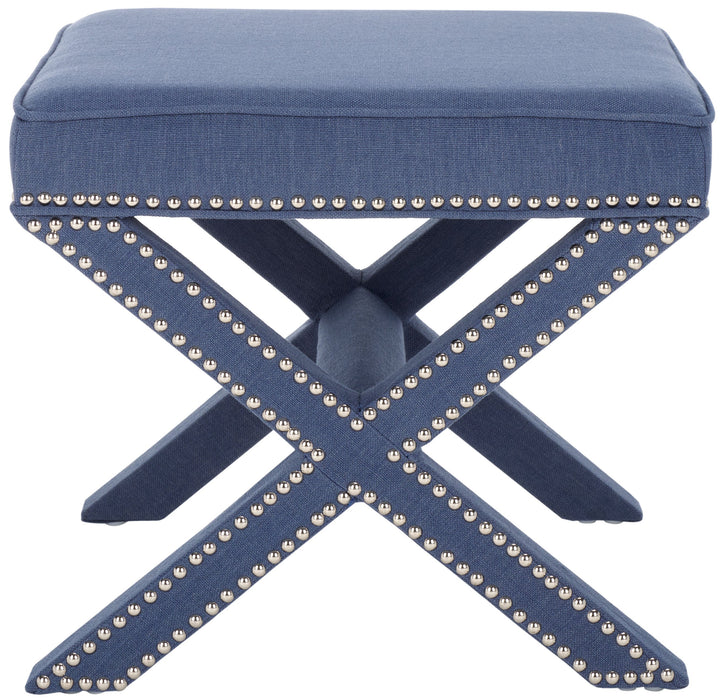 Palmer Ottoman   Silver Nail Heads - AmericanHomeFurniture