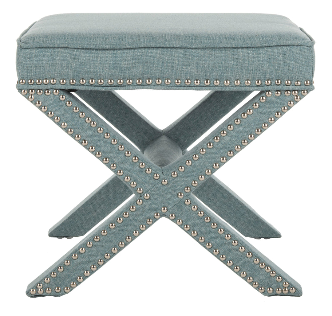 Palmer Ottoman   Silver Nail Heads - AmericanHomeFurniture