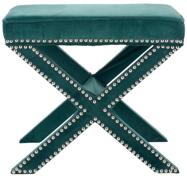 Palmer Ottoman   Silver Nail Heads - AmericanHomeFurniture