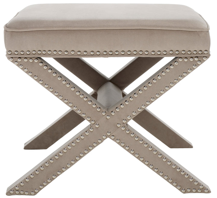 Palmer Ottoman   Silver Nail Heads - AmericanHomeFurniture