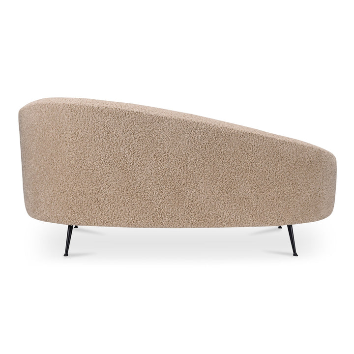 Abigail Chaise Light Brown Faux Shearling