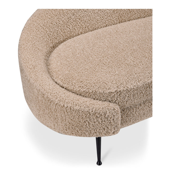 Abigail Chaise Light Brown Faux Shearling