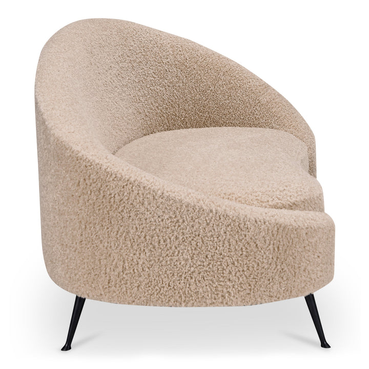 Abigail Chaise Light Brown Faux Shearling