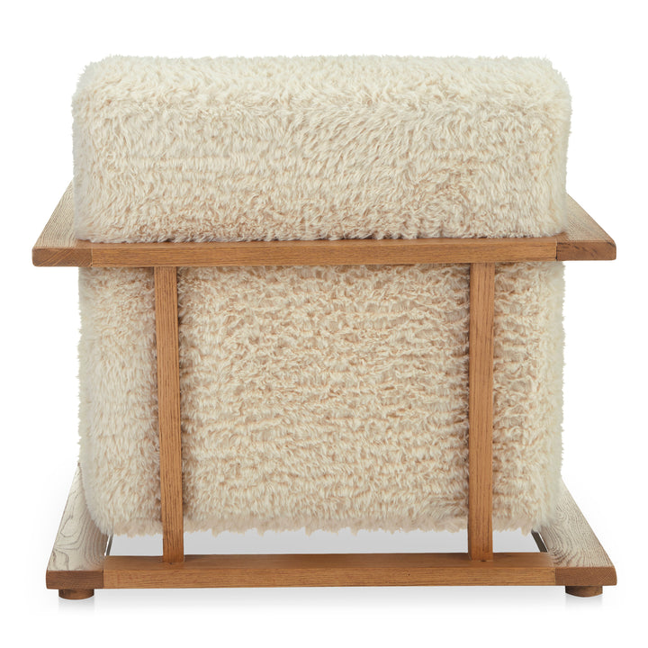 Moe's Home Collection - Eckersley Lounge Chair Cream Faux Fur - ME-1073-05 | American Home Furniture